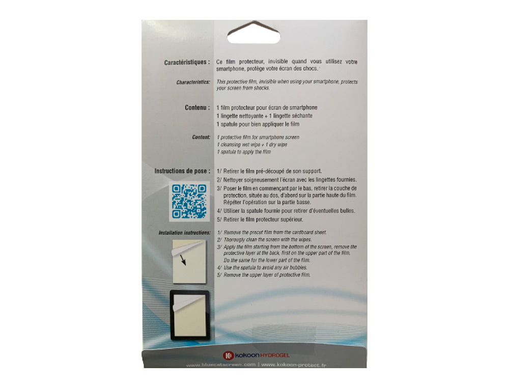 PAQUET DE 10 ETUIS PROTEGE HYDROGEL ANTI CHOC +PACK D'INSTALL