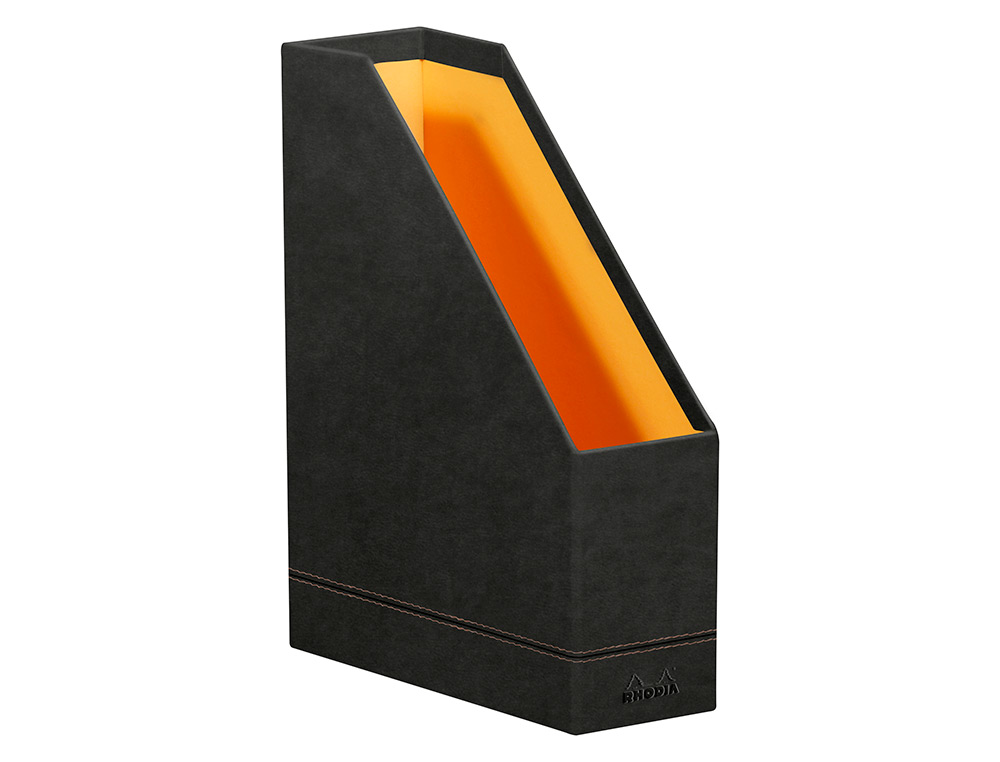 PORTE-REVUES RHODIARAMA SIMIL CUIR NOIR VELOUT 10X25X31 CM