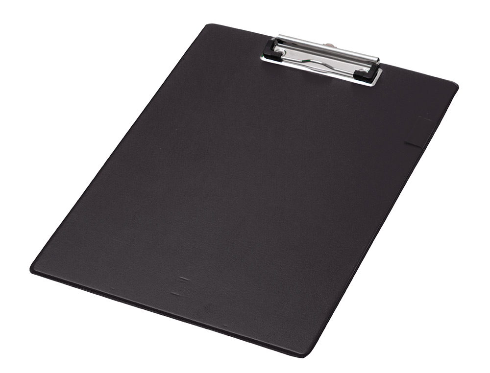 PORTE-BLOC Q-CONNECT CARTON RECOUVERT PVC  PAISSEUR 3MM   PORTE-STYLO 220X310MM COLORIS NOIR