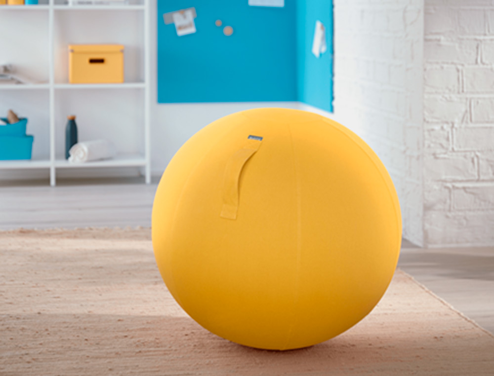 BALLON D'ASSISE ERGONOMIQUE LEITZ ERGO COSY ACTIVE JAUNE  65CM DIAMETRE
