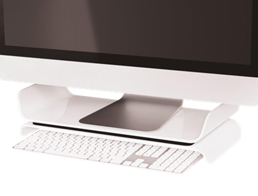 SUPPORT POUR ECRAN LEITZ WOW ERGONOMIQUE 2 POSITIONS GRIS CLAIR