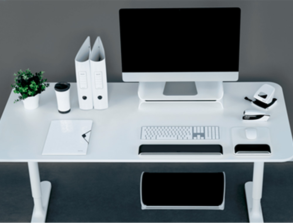 SUPPORT POUR ECRAN LEITZ WOW ERGONOMIQUE 2 POSITIONS GRIS CLAIR