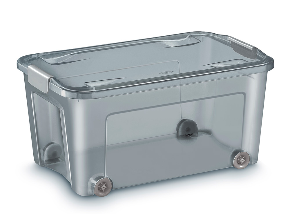 BOITE DE RANGEMENT CEP POLYPROPYLENE 4ROULETTES POUR DEPLACEMENT 59,3X38X29CM      CONTENANCE 43L
