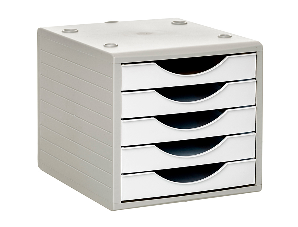 MODULE DE CLASSMENT Q-CONNECT 5 TIROIRS COLORIS BLANC OPAQUE 270X340X260 MM