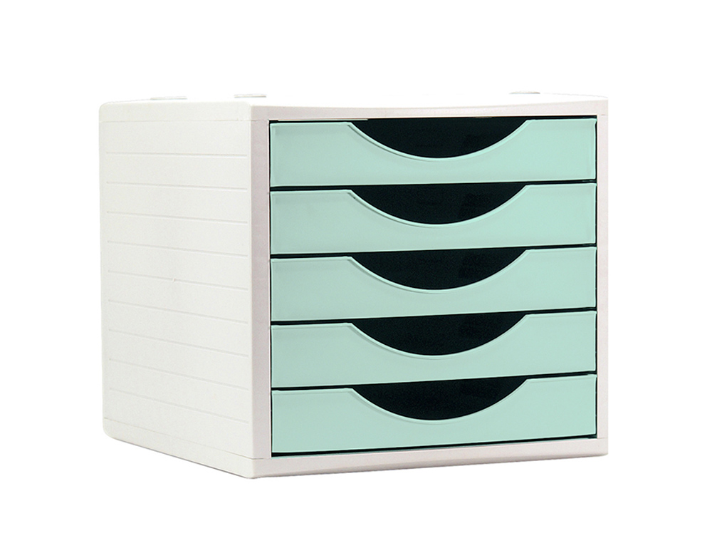 MODULE DE CLASSEMENT ARCHIVO 2000 5 TIROIRS COLORIS VERT   PASTEL 270X340X260MM