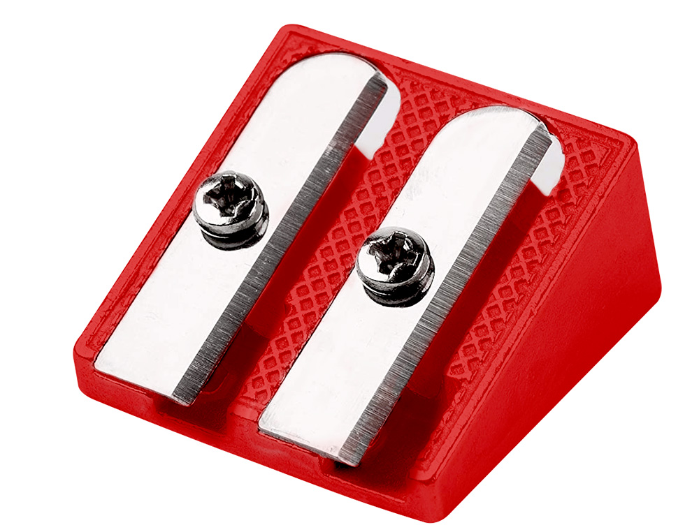 TAILLE-CRAYON LIDERPAPEL METALLIQUE 2 USAGES COLORIS   ROUGE