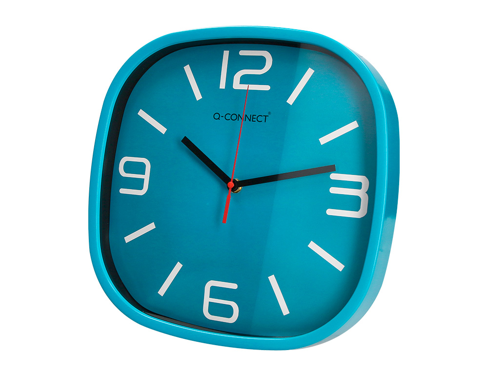 HORLOGE Q-CONNECT MURALE PLASTIQUE MOUVEMENT           SILENCIEUX DIAMETRE  30 CM    COLORIS BLEU
