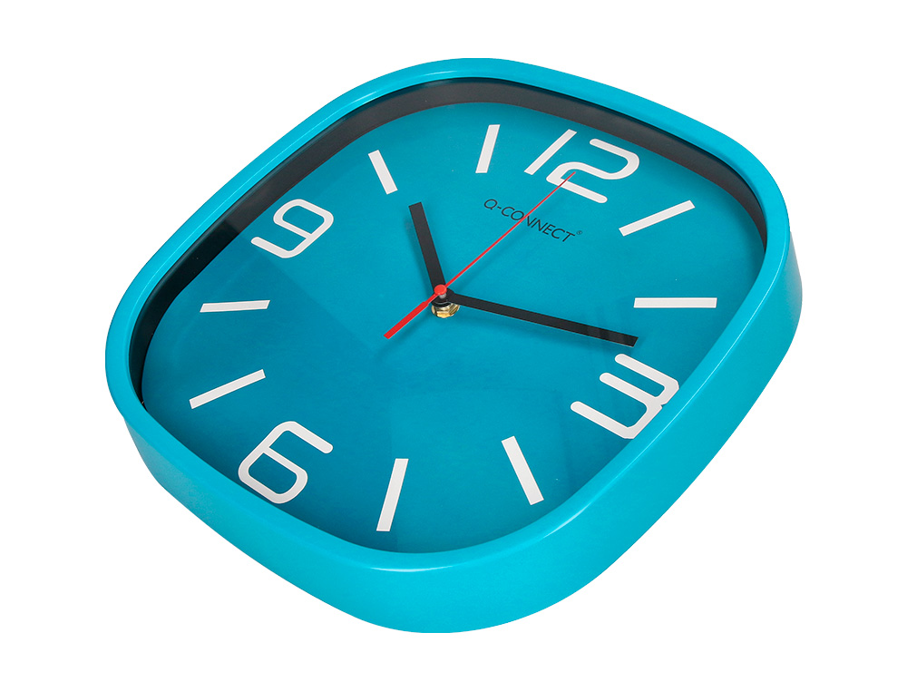 HORLOGE Q-CONNECT MURALE PLASTIQUE MOUVEMENT           SILENCIEUX DIAMETRE  30 CM    COLORIS BLEU