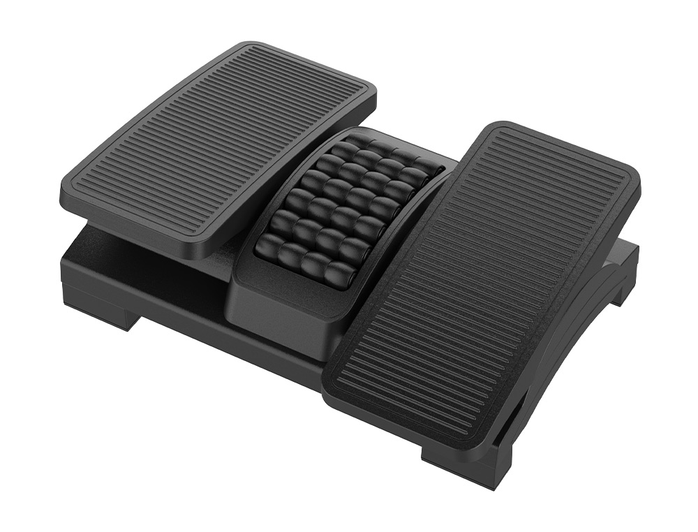 REPOSE-PIEDS Q-CONNECT PLASTIQUE HAUTEUR  REGLABLE   DROITE GAUCHE EFFET MASSAGE   430X320X110 MM