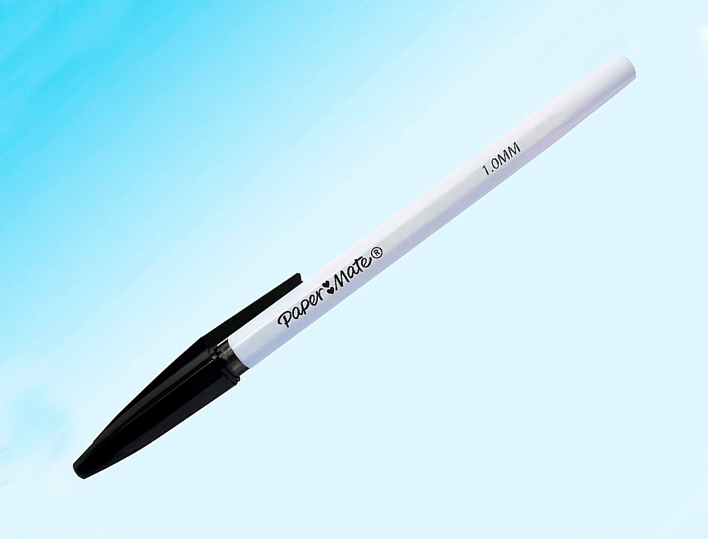STYLO-BILLE KILOMETRICO PAPER MATE POINTE MOYENNE 1MM       ENCRES ASSORITES 4NOIR 4 BLEU 2 ROUGE SACHET DE 10