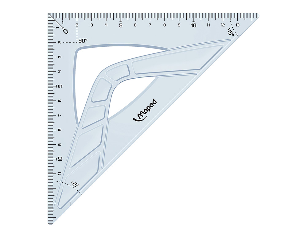 EQUERRE MAPED GEOMETRIQUE EN PLASTIQUE RECICLE 45          HYPOTENUSE 21CM