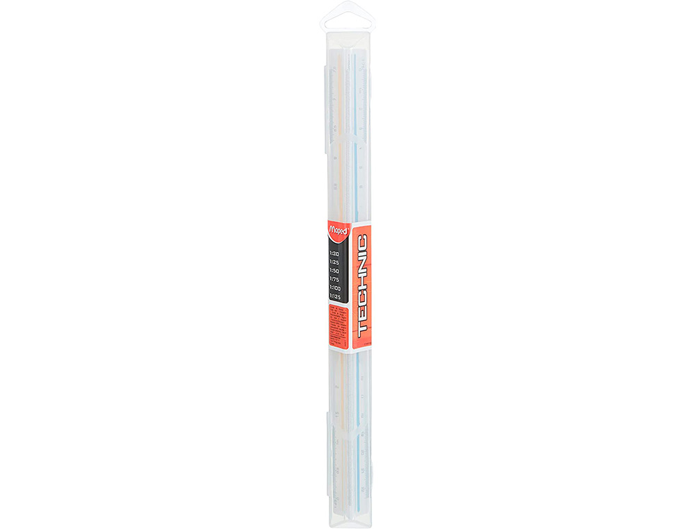 REGLE A ECHELLES MAPED ABS 1COULEUR SUR CHAQUE FACE ETUI DE PROTECTION 1/20 - 1/25 - 1/50 - 1/75 - 1/100 - 1/125