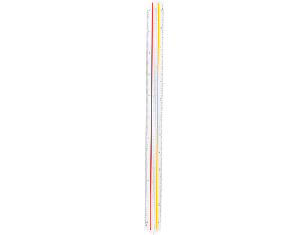 REGLE A ECHELLES MAPED ABS 1COULEUR SUR CHAQUE FACE ETUI DE PROTECTION 1/20 - 1/25 -   1/33,33 - 1/50 - 1/75 - 1/100