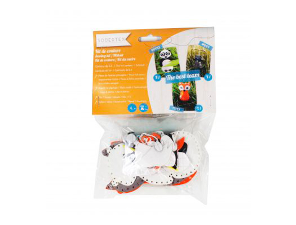 KIT FEUTRINE SODERTEX DIY 3 AMIS: BOOLY, FOXY & MOKY A    FABRIQUER SACHET INDIVIDUELLE 2MM COLORIS ASSORTIS