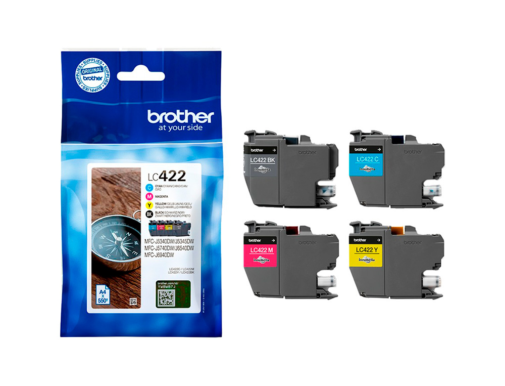CARTOUCHE BROTHER JET D'ENCRE MFC-J5340DW, MFC-J5345DW, MFC-J5740DW, MFC-J6540DW, MFC-J6940DW 4 ENCRES