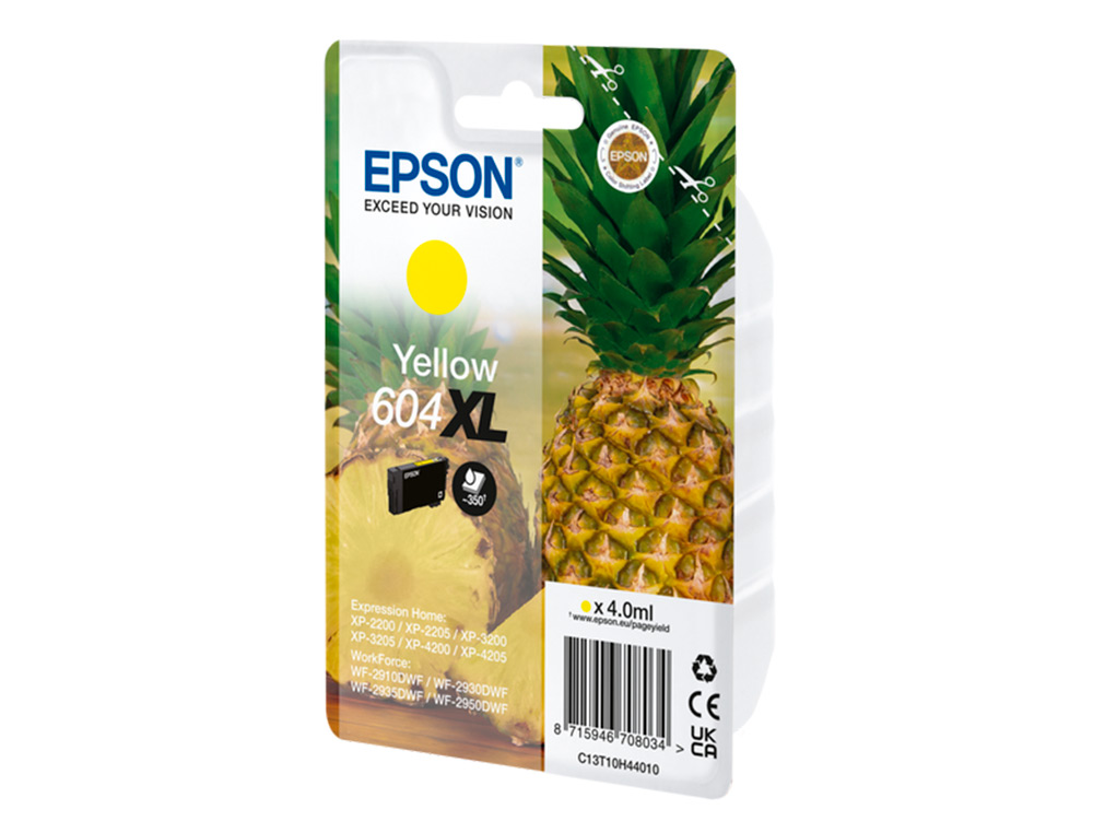 CARTOUCHE EPSON JET D'ENCRE ANANAS 10H44010  XL 8,9 ML    500P COULEUR JAUNE