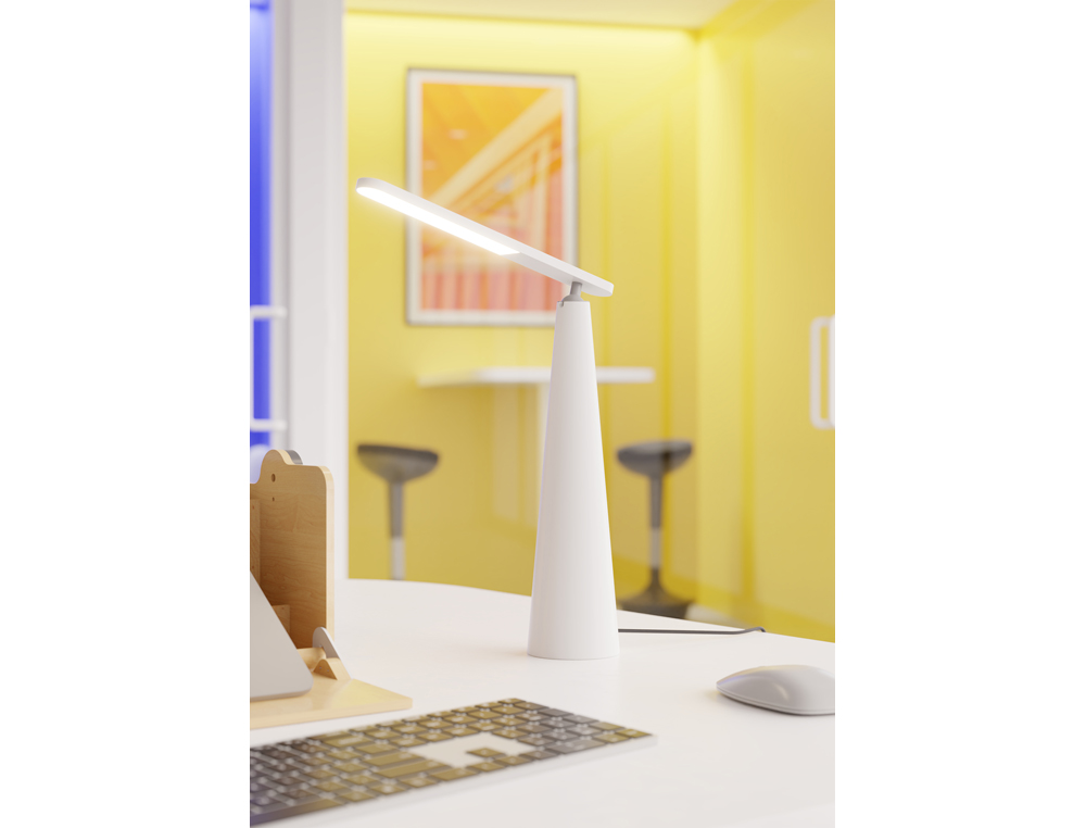 LAMPE LED ALBA SANS FIL TRANSPORTABLE HAUTEUR 42CM    TETE 35X4CM BASE DIAM. 30CM   COLORIS BLANC