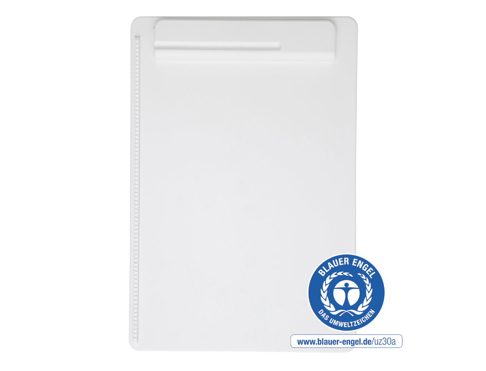 PORTE-BLOC MAUL GO A4 PLASTIQUE RECYCLE PORTE-STYLO INTEGRE DANS PINCE COLORIS    BLANC