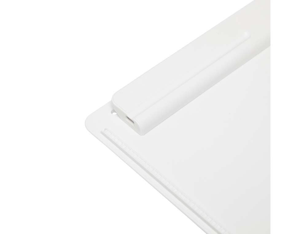 PORTE-BLOC MAUL GO A4 PLASTIQUE RECYCLE PORTE-STYLO INTEGRE DANS PINCE COLORIS    BLANC