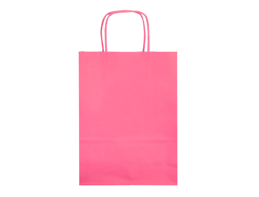 SAC PAPIER Q-CONNECT CELLULOSE L ANSE TORSADEE     320X400X14MM COLORIS ROSE