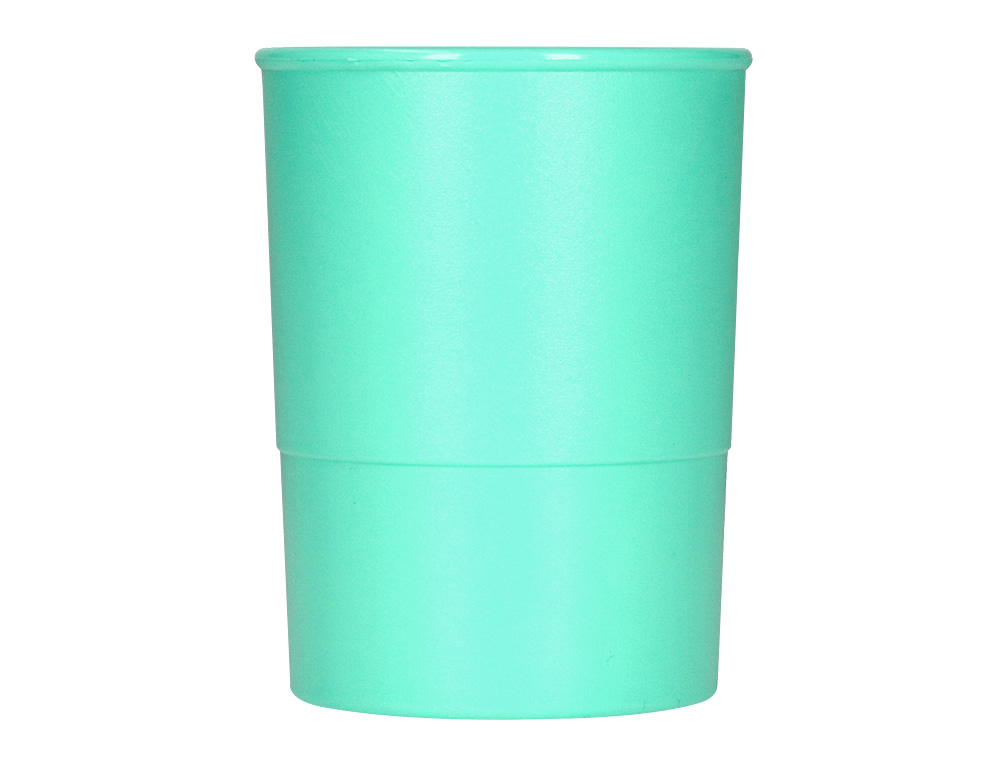 POT A CRAYONS Q-CONNECT PLASTIQUE DIAMETRE 75MM       HAUTEUR 100MM COLORIS VERT    MENTHE OPAQUE
