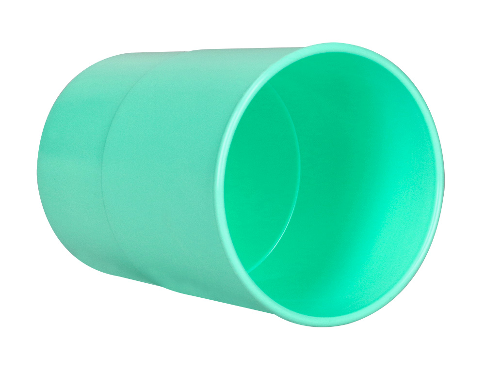 POT A CRAYONS Q-CONNECT PLASTIQUE DIAMETRE 75MM       HAUTEUR 100MM COLORIS VERT    MENTHE OPAQUE