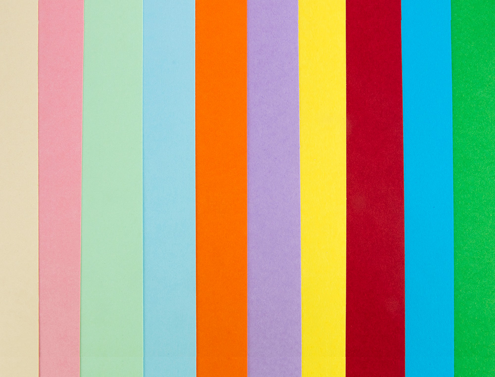 PAPIER CARTONNE LIDERPAPEL 50X65CM 180GR COLORIS         ASSORTIS PAQUET 10 FEUILLES