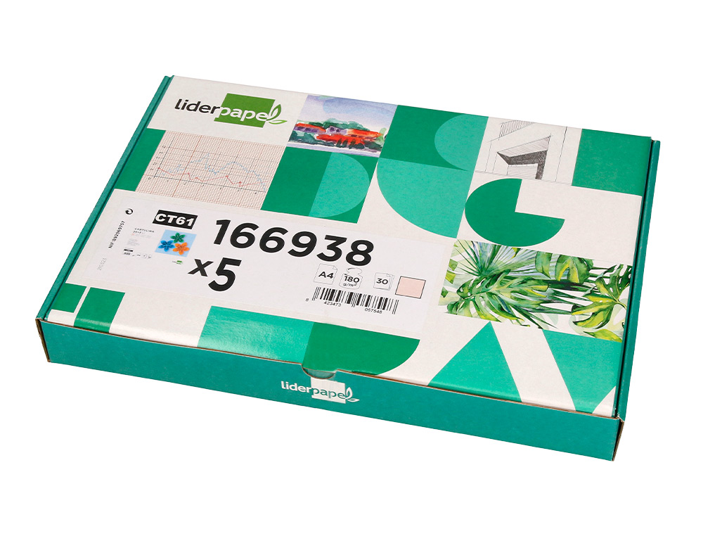 PAPIER CARTONNE LIDERPAPEL A4 180GR COLORIS CREME PAQUET    25+5 FEUILLES