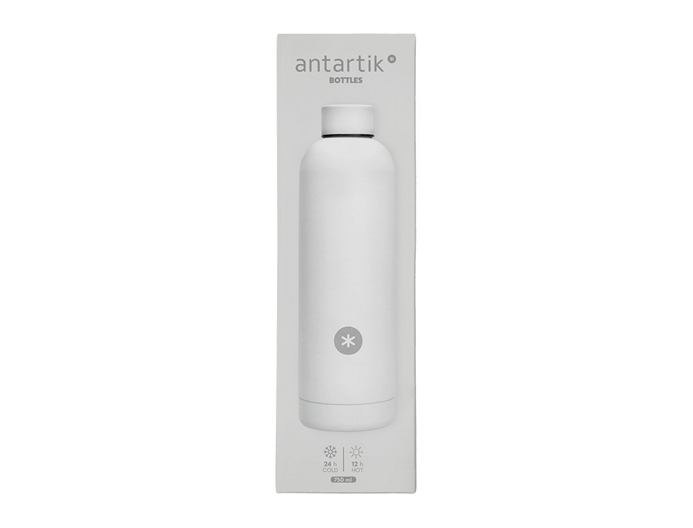 BOUTEILLE ISOTHERME ANTARTIK ACIER INOXYDABLE SANS BPA     750ML COLORIS BLANC
