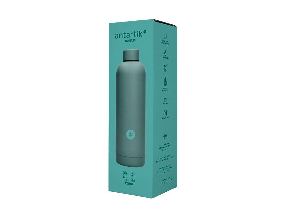 BOUTEILLE ISOTHERME ANTARTIK ACIER INOXYDABLE SANS BPA     750ML COLORIS TURQUOISE