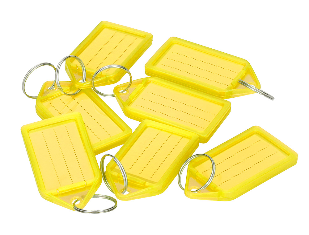 PORTE-CLES Q-CONNECT PORTE-ETIQUETTE PREMIUM       COLORIS JAUNE BOITE 40 UNITES