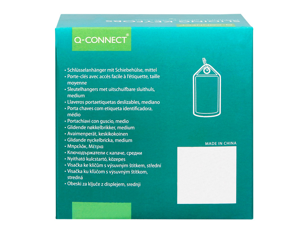 PORTE-CLES Q-CONNECT PORTE-ETIQUETTE PREMIUM       COLORIS BLEU BOITE 40 UNITES
