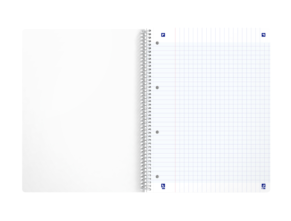CAHIER OXFORD SMART SPIRALE 4 TROUS 230X297MM 160 PAGES OPTIK PAPER SEYES COLORIS PASTEL ASSORTIS LOT 20 UNITES