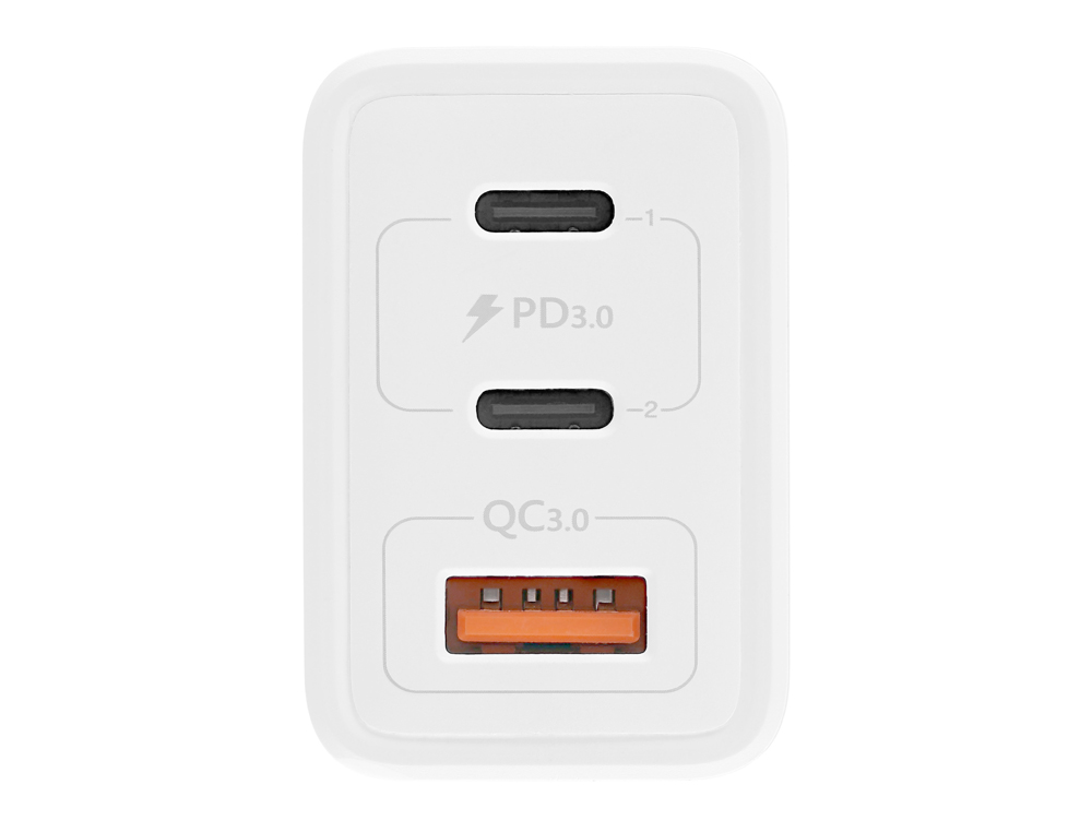 CHARGEUR T'NB GAN 2 USB-C POWER DELIVERY + 1 USB-A 65W  COLORIS BLANC