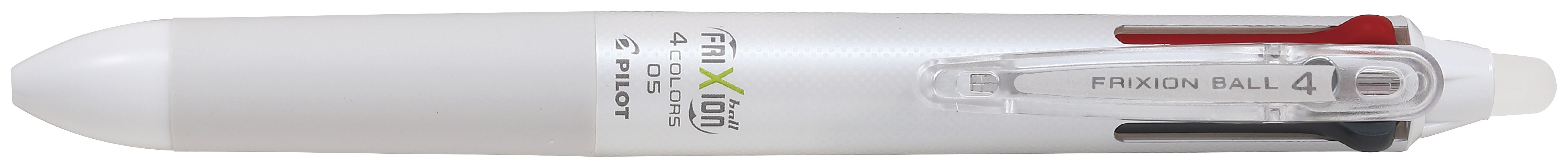 ROLLER PILOT FRIXION BALL 4 COLORS ENCRE GEL POINTE FINE  COLORIS BLANC