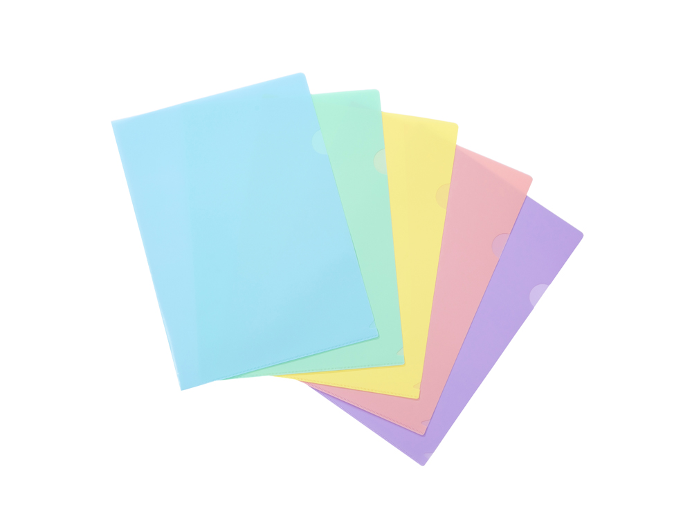 POCHETTE COIN VIQUEL RAINBOW PASTEL POLPROPYLENE A4 COLORIS ASSORTIS LOT 10 UNITES
