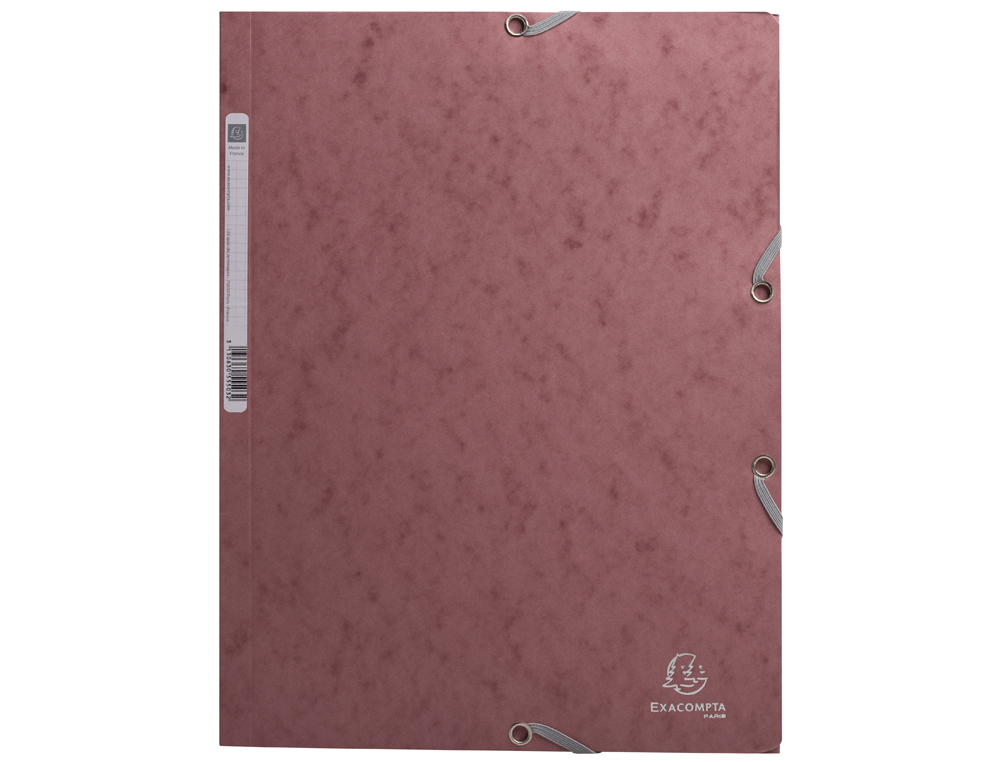 CHEMISE 3 RABATS EXACOMPTA SKANDI A4 CARTE LUSTREE 400GR FERMETURE ELASTIQUE COLORIS ASSORTIS