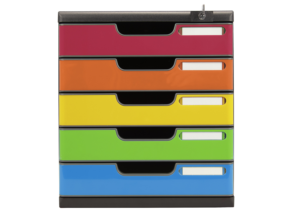 MODULE CLASSEMENT EXACOMPTA MODULO IDERAMA 5 TIROIRS      FERMETURE A CLE COLORIS       ARLEQUIN