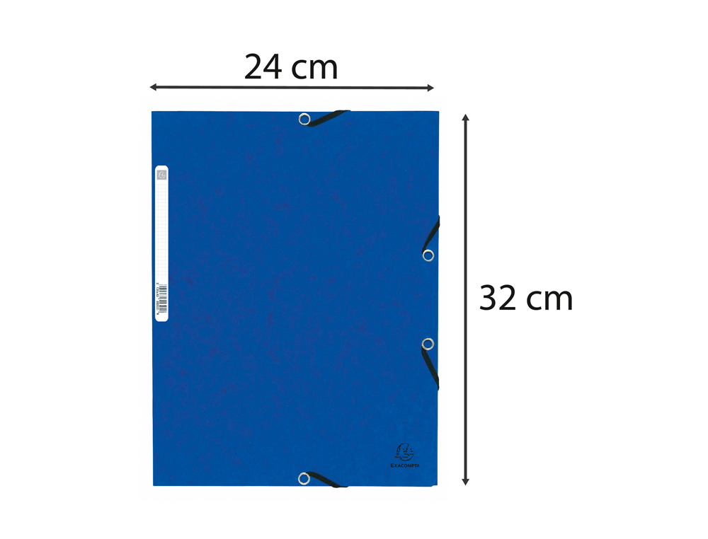 CHEMISE EXACOMPTA 3 RABATS CARTE LUSTREE 355GR A4        FERMETURE ELASTIQUE ETIQUETTE COLORIS BLEU LOT 10 UNITES