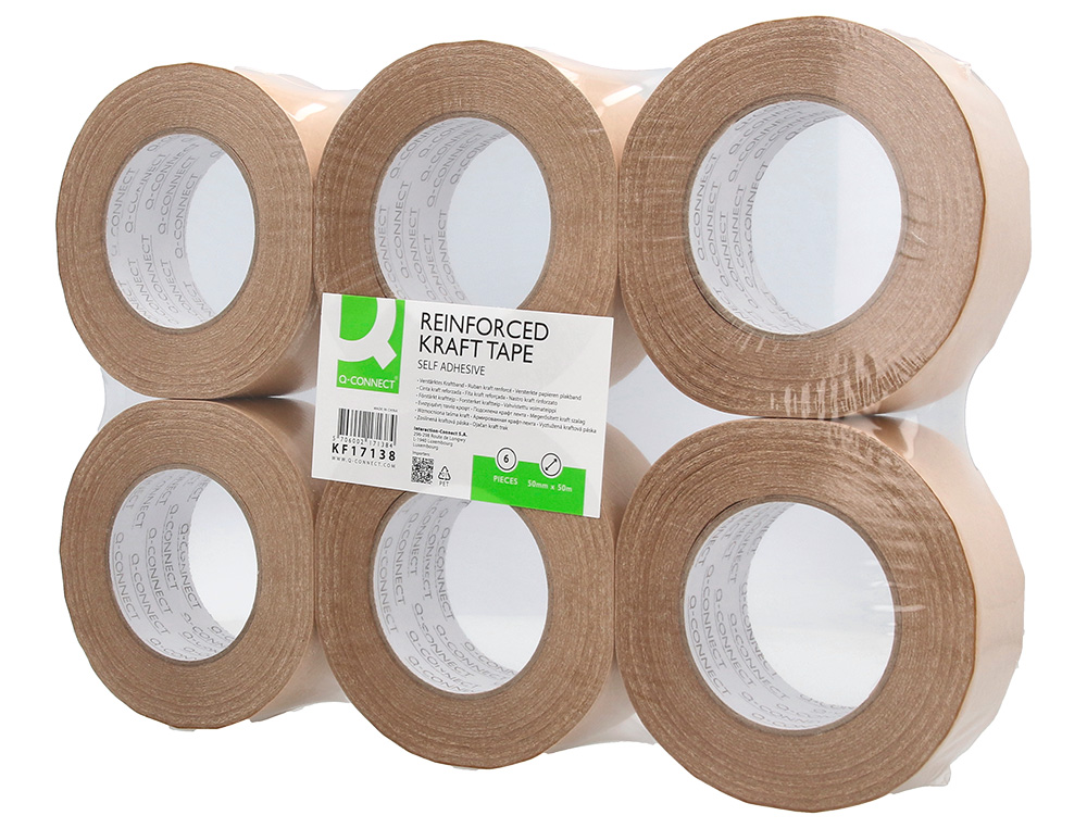 RUBAN ADHESIF Q-CONNECT POUR EMBALLAGE KRAFT RENFORCE      50MX50MM