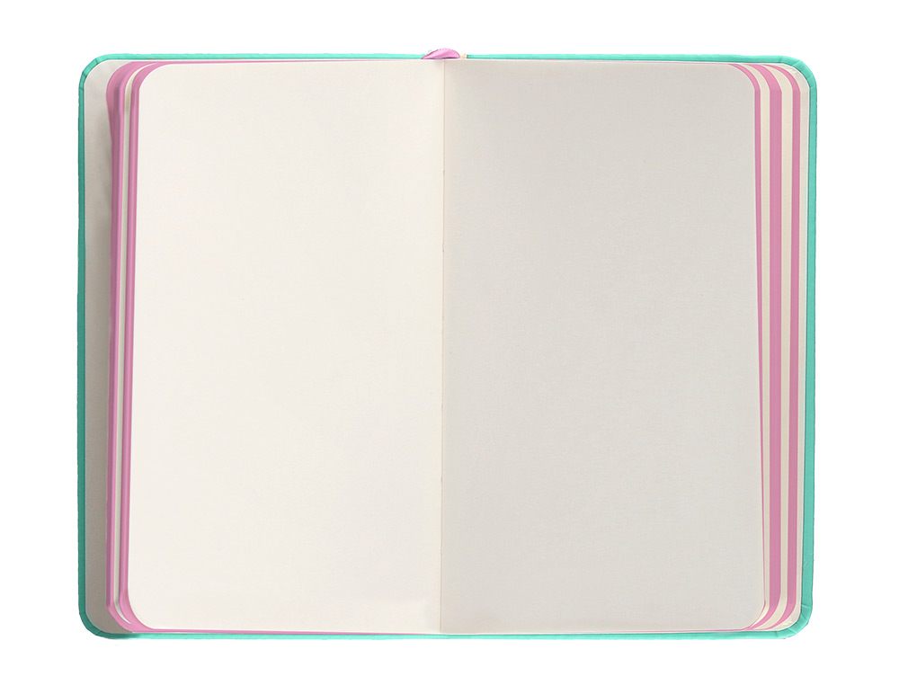 CARNET FERMETURE ELASTIQUE ROSE ANTARTIK NOTES COUVERTURERIGIDE A6 LIGNE 100 FEUILLES  80GR FSC COLORIS TURQUOISE