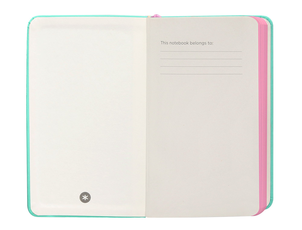 CARNET FERMETURE ELASTIQUE ROSE ANTARTIK NOTES COUVERTURERIGIDE A6 LIGNE 100 FEUILLES  80GR FSC COLORIS TURQUOISE