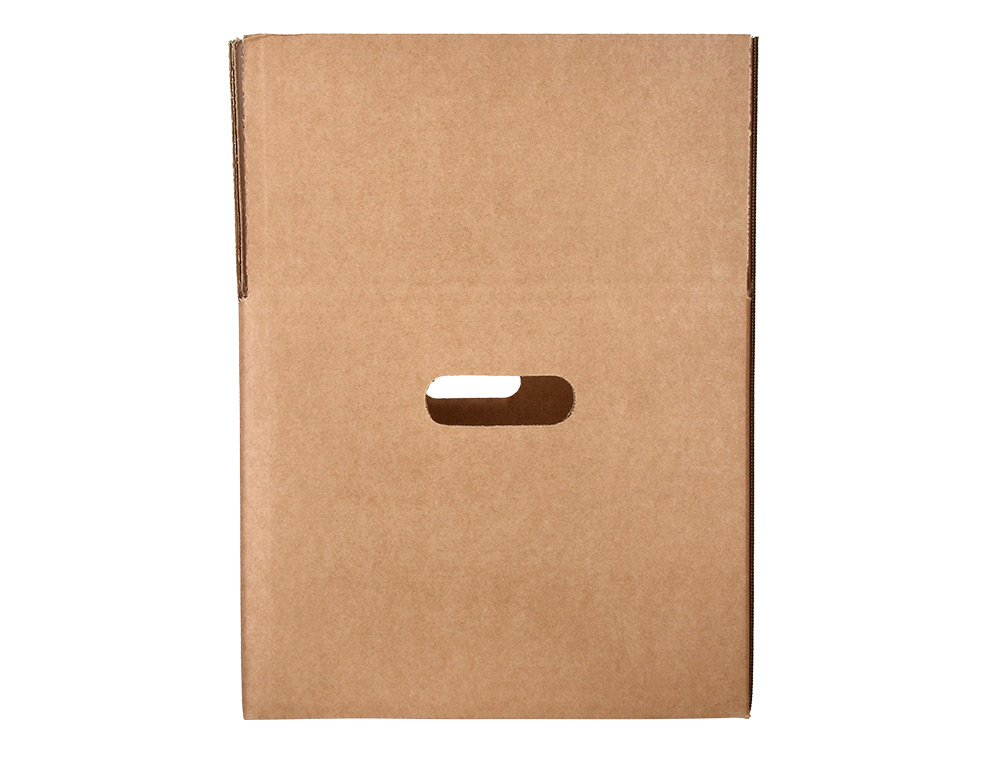 CAISSE AMERICAINE Q-CONNECT ULTRA-RESISTANTE AVEC POIGNEES DOUBLE CANNELURE 7MM 700X440X330MM COLORIS KRAFT
