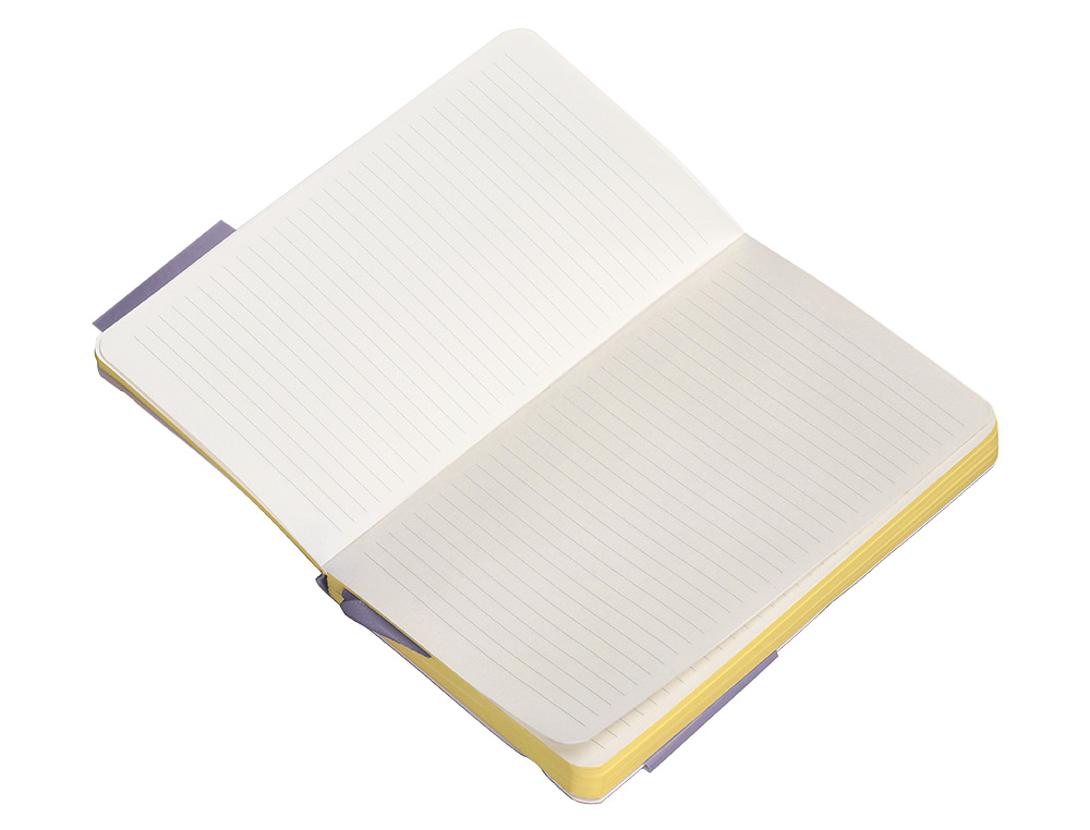 CARNET FERMETURE ELASTIQUE JAUNE ANTARTIK NOTES COUVERTURE SOUPLE A6 LIGNE 100 FEUILLES 80GR FSC COLORIS LILAS