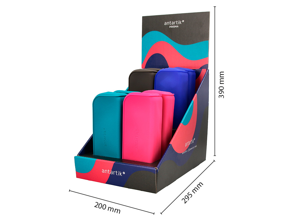 PRESENTOIR ANTARTIK FOURRE-TOUT MODELES PRISMA    COLORIS FONCES 185X50X75MM 8  UNITES