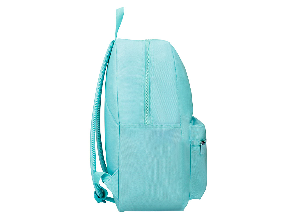 SAC A DOS LIDERPAPEL 1 COMPARTIMENT POCHE LATERALE 40X12,5X30CM COLORIS BLEU CELESTE