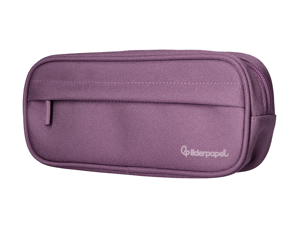 FOURRE-TOUT LIDERPAPEL RECTANGULAIRE COINS ARRONDIS  1 COMPARTIMENT AVEC POCHE     AVANT 21X9CM COLORIS MAUVE