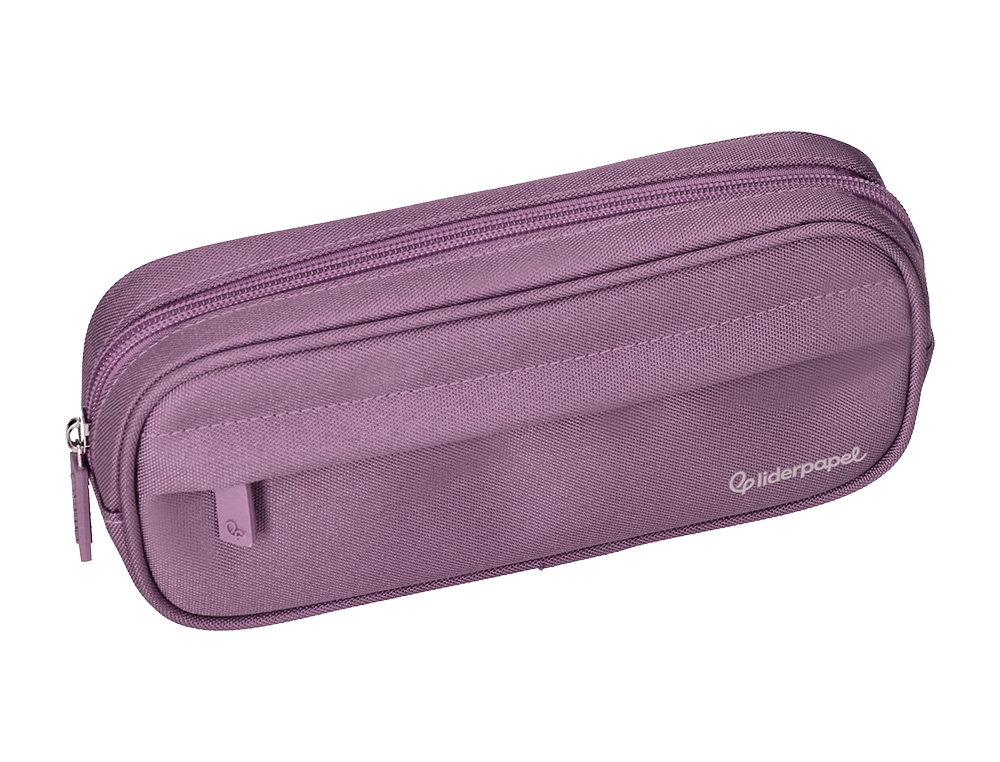 FOURRE-TOUT LIDERPAPEL RECTANGULAIRE COINS ARRONDIS  1 COMPARTIMENT AVEC POCHE     AVANT 21X9CM COLORIS MAUVE