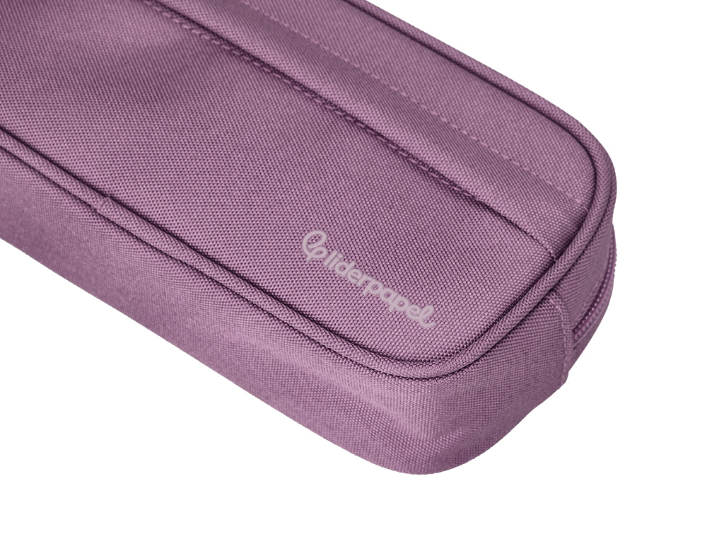FOURRE-TOUT LIDERPAPEL RECTANGULAIRE COINS ARRONDIS  1 COMPARTIMENT AVEC POCHE     AVANT 21X9CM COLORIS MAUVE