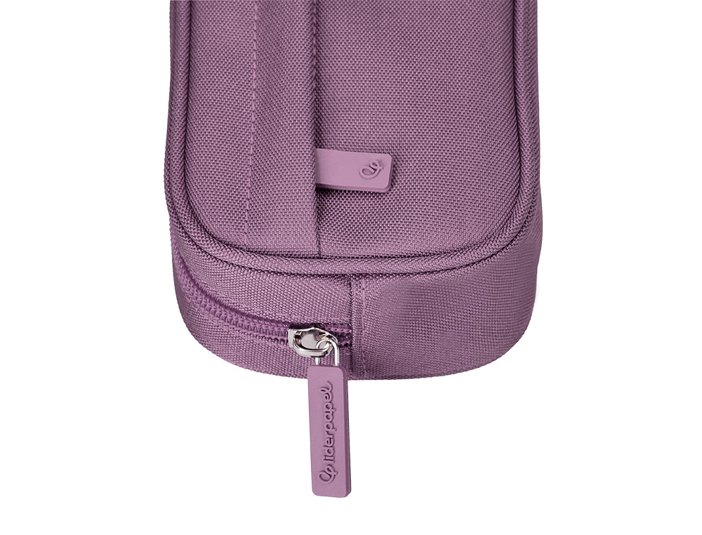 FOURRE-TOUT LIDERPAPEL RECTANGULAIRE COINS ARRONDIS  1 COMPARTIMENT AVEC POCHE     AVANT 21X9CM COLORIS MAUVE